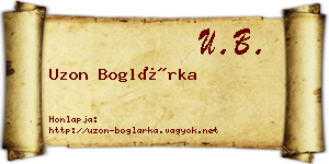 Uzon Boglárka névjegykártya